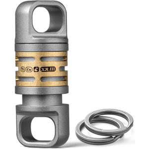 FEGVE Quick Release Keychain with 2/28mm Titanium Key Rings, Swivel Heavy Duty Keychain for Home Car Keys-(Load Bearing: 700kg) (Gold)