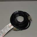 25 FT 14/3 Extension Cord Outdoor, Heavy Duty Weatherproof & Flame Retardant Black 3 Prong Power Cord with Light, Outside for Lawn & Garden, 15 Amps 1875 Watts 125 VAC 14AWG SJTW, ETL Listed