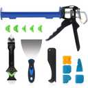 Caulk Gun Kit, Smooth Silicone Caulking Gun and Caulk Remover Tool, Sealant Finishing Tool Grout Scraper for Kitchen Bathroom Window Sink Joint, All in One with Gift Box