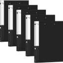 5 Pack A4 Double Strong Clips File Folder Report Cover, Punchless Binder, Clamp Binder Without Rings Office Project Folder,Documents File Folder, for Letter Size or A4 Size, 200 Sheet Capacity (Black X 5)