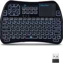 iPazzPort Bluetooth Mini Keyboard (IR Learning) Touchpad Mouse, Backlit 2.4GHz Wireless Keypad Remote Controller for Tablets, Smart TV,Fire Stick, Android TV Box KP-61SM (Bluetooth and 2.4G)