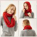 Suhine 16 Pcs Winter Beanie Hat Scarf Gloves Set Women Winter Knitted Hat Circle Scarves Touchscreen Gloves Earmuffs (Gray, Black, Dark Gray, Wine Red)