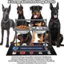 SHAINFUN Elevated Dog Bowls for Large Dogs and Extra Large Sized Dog Raised Dog Bowl Stand Adjustable Height with Two 3000ML(13-14cups) Stainless Steel Dog Food Bowls Metal Elevated Dog Bowl Stand
