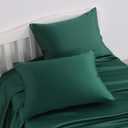 NTBAY Zippered Silk Satin Toddler Pillowcases - 2 Pack Hidden Zipper 13x18 Pillowcases - Luxury and Silky Baby Travel Pillow Covers, Dark Green