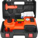 E-HEELP Electric Car Jack 5Ton 12V Kit Hydraulic (Lifting Range: 6.1~17.7 inch) with Inflator Electric Jack for Car SUV Sedan MPV Change Tires Garage Repair Emergency Kit (Orange)