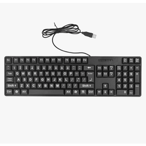 Large Print Keyboard, USB 104 Keys Oversized Big Letters Keyboard, for Elderly/Visually Impaired Low Vision Individuals/Students, for Laptops/Desktops