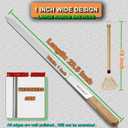 23.5" Long Kabob Skewers,1 Inch Wide 304 Stainless Steel Barbecue Skewers for Grilling with Wooden Handle,Metal Flat BBQ Skewer for Koubideh Brazilian Shish Kebab Skewer(8),BBQ Mop Brush(1)