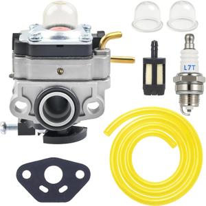 FitBest Carburetor Kit for Ryobi RY251PH RY252CS RY253SS RY254BC 25cc 2-Cycle String Trimmers MTD 753-06258A  Includes Fuel Filter, Fuel Line, Spark Plug  Ideal for Brush Cutters, and Cultivators