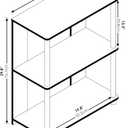 Furinno Jaya 3-Tier Storage Shelves, Black Book Shelf, Open Storage Bookshelf, for Organization and Storage, Living Room, Home Office, Bedroom, Black Walnut, 3-Tier 24"W
