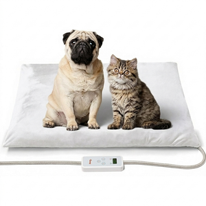 Toozey Pet Heating Pad, 6 Adjustable Temperature Dog Cat Heating Pad with Timer, Waterproof Heated Dog Bed with Chew Resistant Cord, Indoor Electric Pet Heated Mat 28x20in (Navy Blue)