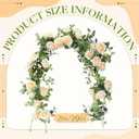 Riceshoot 6 Pcs 4 Pack 26 ft Artificial Eucalyptus Vines Garland with Flowers Faux Floral Greenery Garlands Rose Wreath for Wedding Party Arch Table Decor Backdrop Decorations (Champagne), 6.56 feet