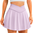 Womens Tennis Skirt with Pockets Shorts Crossover High Waisted Athletic Skorts Skirts for Golf Running Workout M
