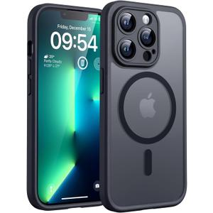 3 x TOCOL for iPhone 13 Pro Max Case, Full Camera Protection, Drop Protection, Compatible with Magsafe, Matte Phone Case for iPhone 13 Pro Max 6.7 inch (Matte Black)