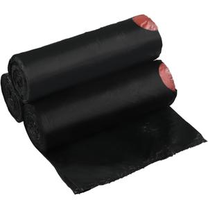 Begale 3 Gallon Drawstring Trash Bags, Black, 110 Counts/ 3 Rolls
