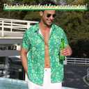 Mens St. Patrick's Day Shirt Hawaiian Shirts for Women Irish Clover Printed Casual Short Sleeve Summer Beach Top Costume (Green, XXL)