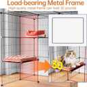 Oneluck 3-Tier Cat Cages Indoor Enclosure DIY Cat Playpen Catio Detachable Metal Wire Kennels Cats Crate Large Extra Exercise Place Ideal for 1 Cat,35.4 Inches