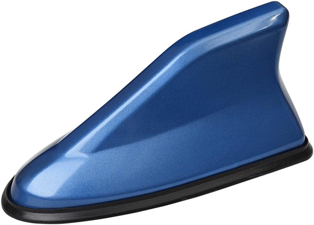 Car Shark Fin Antenna Cover, Roof Aerial Base AM/FM Radio Signal for Car SUV Truck, Vehicle Shark Fin Shape Cover with Adhesive Tape, Car Accessories Antenna Replacement Fits Most Cars (Blue)