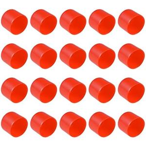  ETERXITY 20 Pack Rubber End Caps - Round Protectors Apply to Outdoor Screws Thread (34mm ID, Red)