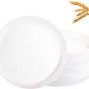 ejonirinjonir EI 18pcs White Wheat Straw Dinner Plates,Lightweight Dinner Plates,Premium Reusable Plastic Plates,Unbreakable Deep Big Plate for School,Family Dinner,Picninc