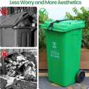 Metal Non-Slip Double Claw Trash Can Lid Lock, Adjustable Animal-Proof & Windproof Garbage Can Lock, Universal Fit for 28-96 Gallon Outdoor Bins 2-pack
