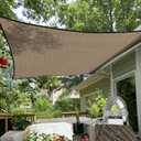 TANG 20' x 24' Sun Shade Sail with Super A Ring, Rectangle Sunshade Canopy Heavy Duty 260 GSM Shade Cloth with Steel Cable Wire Reinforcement for Backyard Pool Patio Pergola Cover,Brown