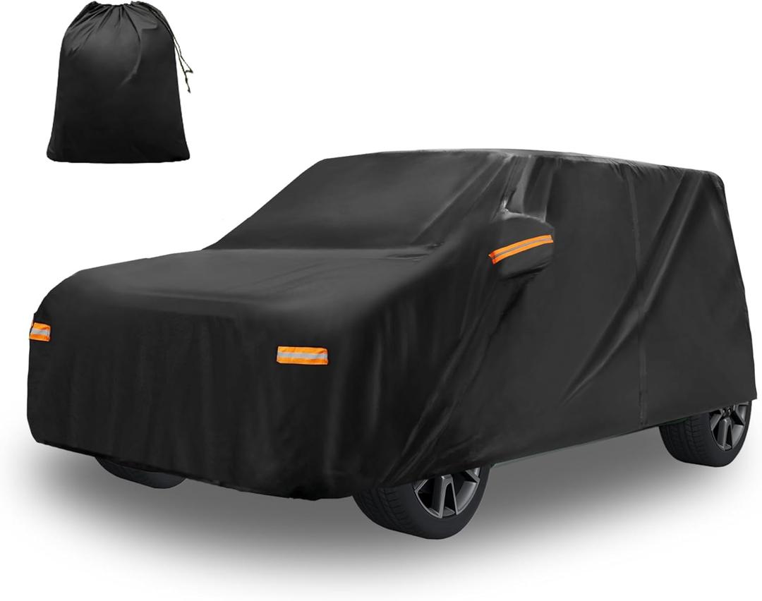 X AUTOHAUX Car Cover for Kia Soul Aluminum Film Outdoor Waterproof Sun Rain Snow Hail Protection with Driver Door Zipper