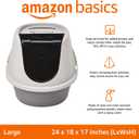 Amazon Basics No-Mess Hooded Enclosed Cat Litter Box with Odor Control and Swinging Door, Large, 24" x 18" x 17", Multicolor
