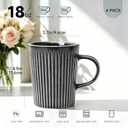 Coffee Mugs Set of 4 Modern Striped Stoneware Coffee Cups with Handle, Large Ceramic Gift Set for Women and Men, Dishwasher and Microwave Safe, 18oz for Hot Coffee, Tea, Cocoa, Milk