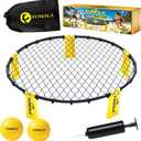 Roundnet Game Set - Outdoor Beach Volleyball Game, Quick Setup Non-Slip Ball Game with Hidden Needle Air Pump & Carry Bag for Beach Backyard Lawn, Park