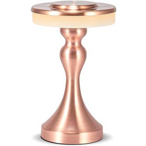 Portable Metal LED Table Lamp,Cordless Battery Table Lamp, 3 Color Touch Control Rechargeable Desk Lamp, 3-Levels Brightness Bedside Battery Lamp, Night Light for Kids Nursery, Dining Room Lamp (Metal Rose Gold)