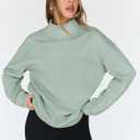 Trendy Queen Womens Oversized Sweatshirts Mock Neck Pullover Long Sleeve Tops Fall Fashion Outfits 2026 Clothes (Blue, XL)