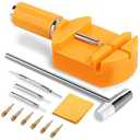 HECHIO 12 Pieces Watch Link Removal Kit，Professional Watch Band Replacement Tool，10 Pcs Spare Spring Bars and 10 Pcs Cotter Pins, 1 Double Head Hammer, 6 Spare Pins