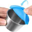 Dappen Dish for Monomer, Nail Cup for Liquid - Metal Rose Gold/Gold/Silver Nail Monomer Dish Holder with Lid