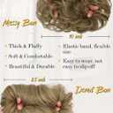 2PCS Messy Bun Hair Piece-Large Wavy Curly & Donut Updo Hair Pieces Set, Scrunchies Synthetic Chignon Ponytail Extensions Thick Updo for Women(Brown with Blonde Highlights)