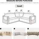 U Shaped Sectional Couch Covers for L Shaped Corner Sofa Waterproof 6 Piece Washable Sectional Sofa Cover Non Slip Velvet Couch Slipcover Protector for Dogs Pets (Small, Light Brown)