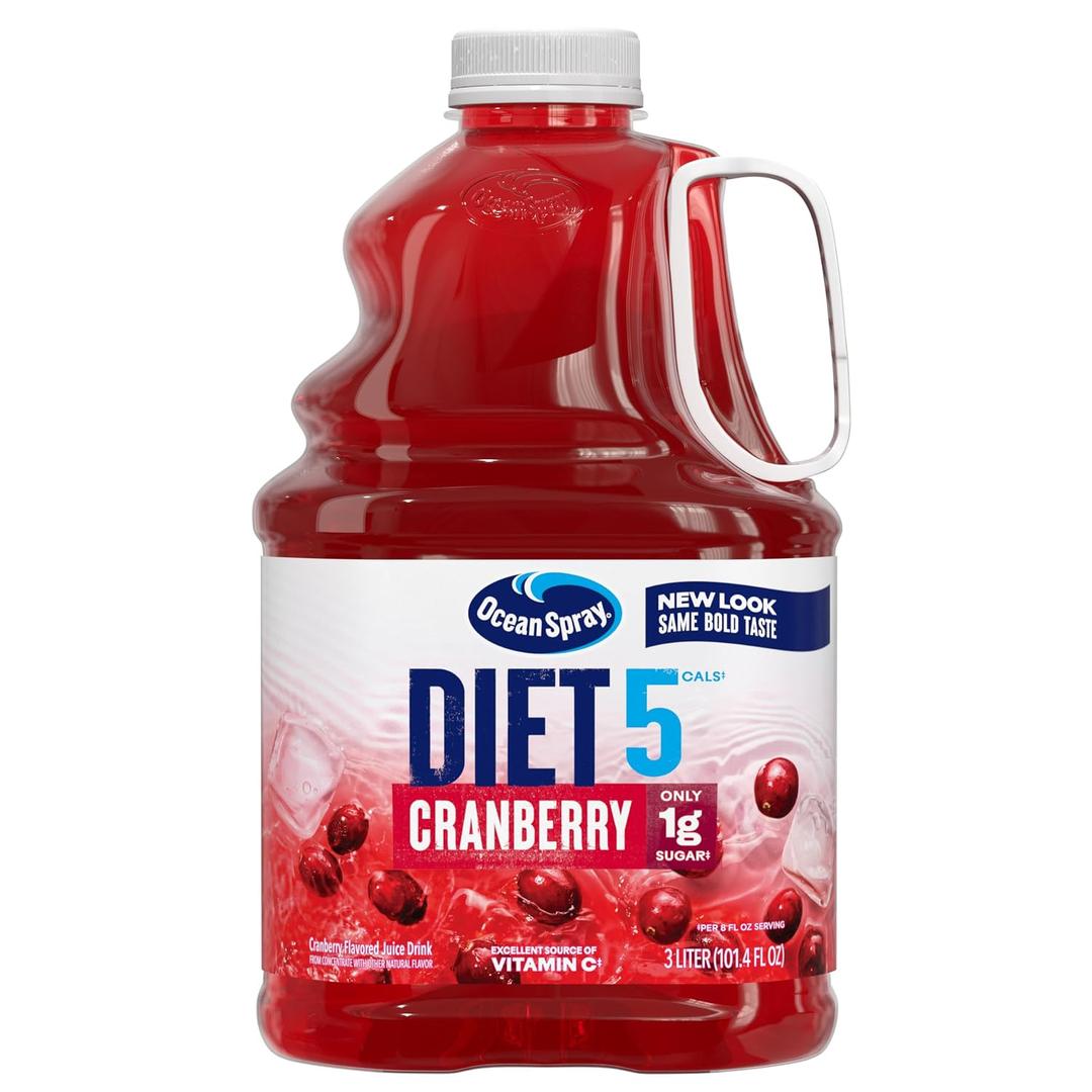 Ocean Spray Diet Cranberry Juice Drink, 101.4 Fl Oz Bottle (Pack of 6) (EXP 11/26/26)