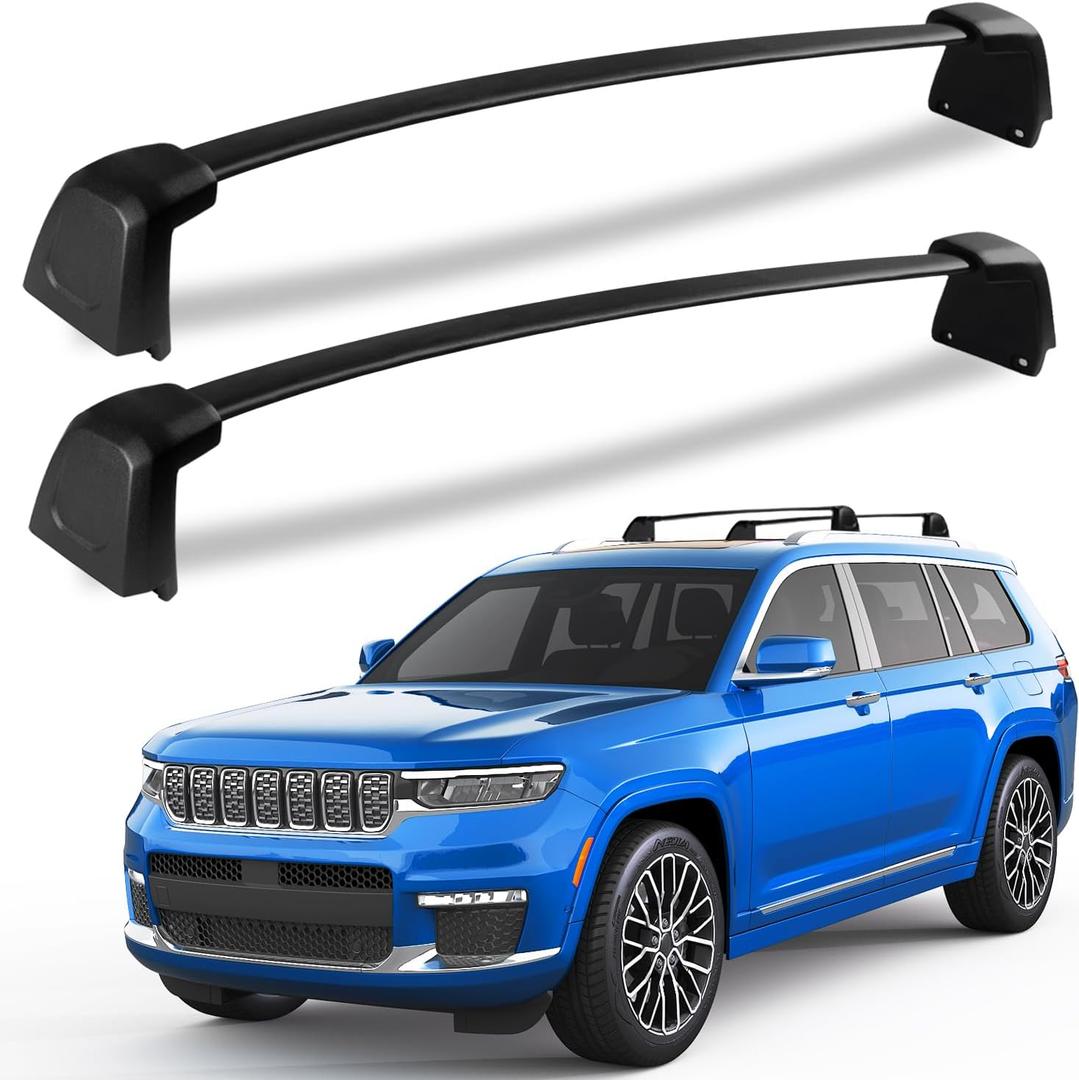 KINGGERI 220lbs Roof Rack Cross Bars Fit for Jeep Grand Cherokee L 2021-2026 & Grand Cherokee 2022-2026, Heavy Duty Aluminum Roof Rails Crossbars Carrier Bag Luggage Rails Kayak Skiboard (2022 UP (OEM Version))