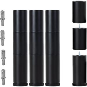 Adjustable Bed Legs Replacement for Adjustable Bed Base Frame, 4 Kind Threads Include,12 inch 3-in-1 Screw in Legs Set of 4