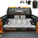 SAN HIMA Truck Bed Air Mattress for 6-6.3ft Mid Size Regular Bed, Inflatable Pickup Truck Mattress with Electric Pump & Carry Bag, Waterproof PVC Camping Air Mattress, Camel & Black