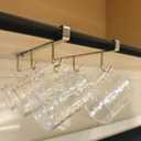 Mug Hooks Under Cabinet , 304 Stainless Steel Cup Hooks for Hanging Under Shelf, Mug Organizer Rack with 6 Hooks for Displaying Mugs, Coffee Cups and Kitchen Utensils,Fit for 0.8" or Less thickness (2 Pieces)