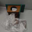 LemonRoad Wooden Squirrel Feeder, Wood Squirrel House for Outside Garden Tree, Chipmunk Feeder for Corn with Removable Storage Bottle, Green & Brown