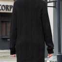 VIMPUNEC Womens Fall Long Cardigan Sweaters Cable Knit Jackets Open Front Outwear Coats with Pockets (Black, XL)