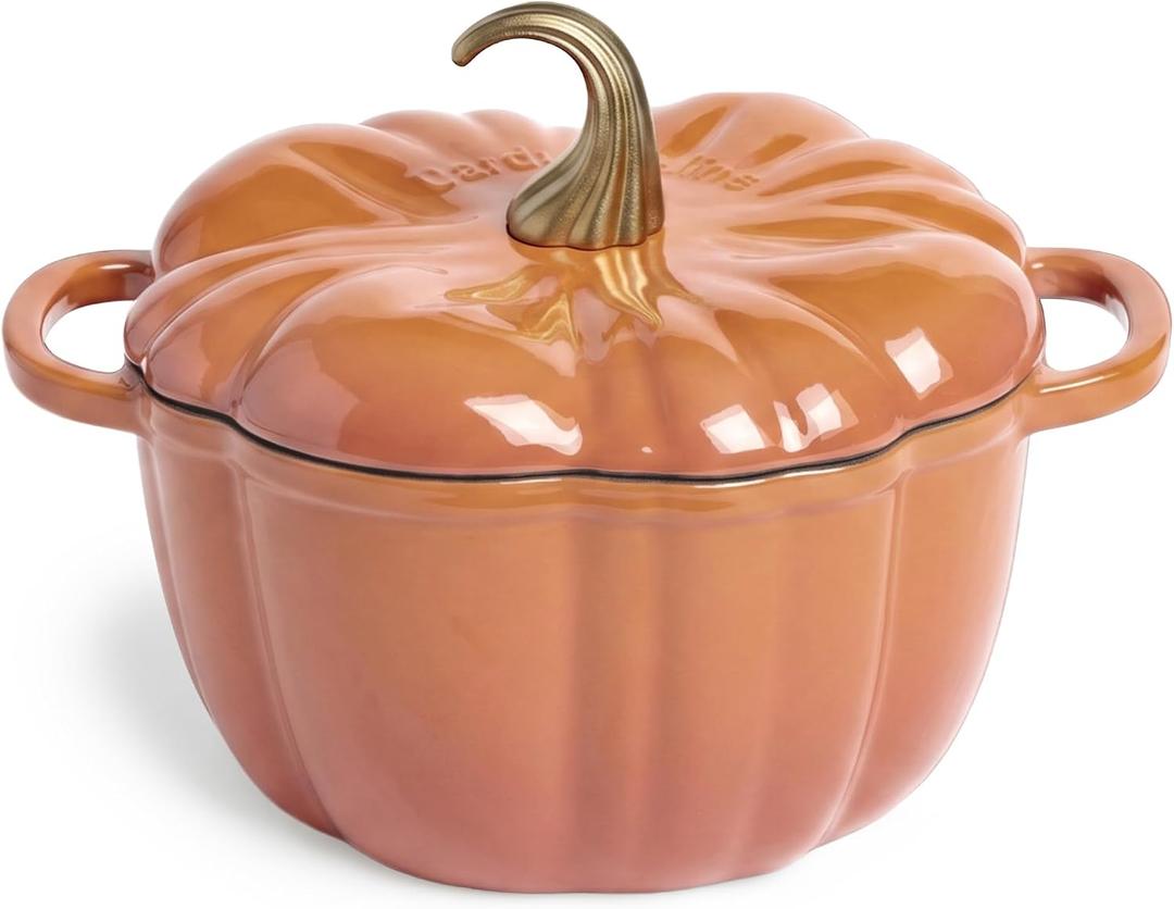 Larder & Vine 5.5 qt Pumpkin Enameled Cast Iron Dutch Oven Pot, Harvest