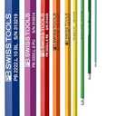 PB Swiss Tools 90-100 RainBow Key L-Wrench Set PB 2222.LH-10 RB CN | 100% Swiss Made | 9-Piece Allen Key Set, Size 1.5-10 mm with Very Short Key Part