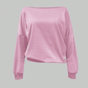SOLY HUX Women's Off The Shoulder Sweatshirt Long Sleeve Asymmetrical Neck Pullover Crop Tops, 3XL Plus 