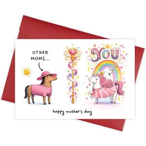 2 x Happy Mothers Day Card, Best Mom Ever Gifts, Mothers Day Card for Mom, Birthday Cards for Women, Mom Day Gift Ideas, Cute Funny Animal Design Gift from Daughter Son Husband Keepsake Love Present