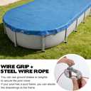 16x10 FT Oval Pool Cover for Above Ground Pools,Solar Oval Pool Cover Protector with Drawstring for Cold and UV Resistant,Dustproof -All-Weather Protection (Only Cover, Not Include Pool)