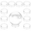 JUXYES Pack of 12 Clear Sphere Display Stand, Clear Sphere Holder Small Plastic Display Stands Round Display Easel Stands for Decorative Eggs, Crystal Balls, Marbles, Ball, Spheres, Collections