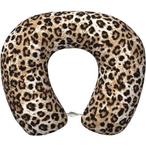 Travel Pillow Classic Leopard Print Cozy Soft Microfiber Memory Foam Neck Pillow Head Support Soft Pillow for Sleeping Rest Airplane Car Home Use