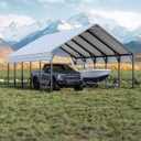 20 ft x25 ft x13 ft Metal Carport for 2 Cars, Extra Tall Carport, Reinforced Frame and Roof for All-Weather, Permanent Garage for Bass Boats, Full-Sized Pickup Trucks, and Tractors, N.W. 980 LBS